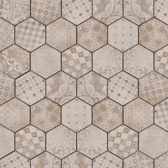 Porcelanato Hexagonal Rewind Deco Cementine 21×18,2 cm
